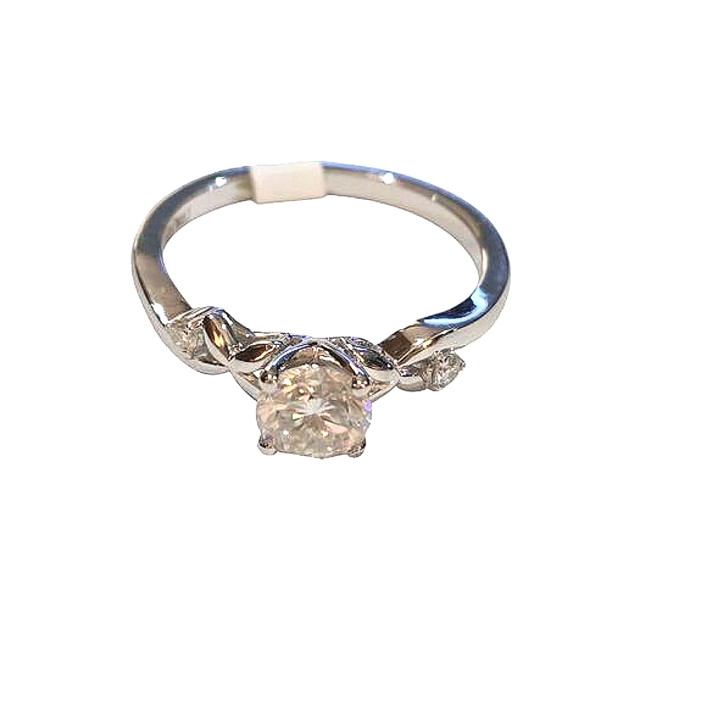 Moissanite Round Cut 925 Engagement Ring 10 NWT